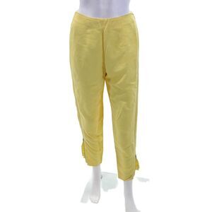Kenzo Paris Womens Zippered High-Waisted Casual Tapered Pants Yellow Size 38